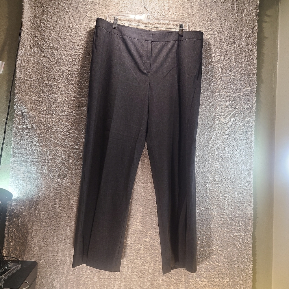 Lafayette 148 Women's Virgin Wool‎ Pants Trousers Size 16 Gray Career Preppy
